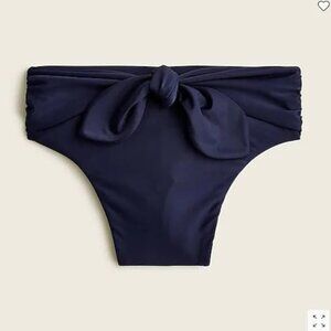 J. Crew Navy blue Tie high-rise bikini bottom